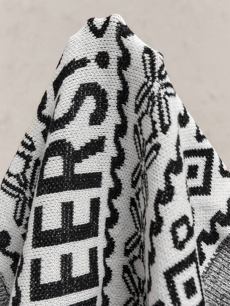 1個 メンズ ゆったりニットクルーネック ドロップショルダー クリスマスセーター