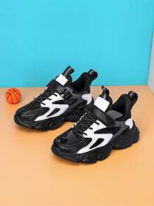 Teenager Jungen Lässig Sneaker mit niedrigem Schaft, farblich abgestimmte altmodische Chunky Sneaker mit verstellbarem Klettverschluss für einfaches An- und Ausziehen, geeignet für den täglichen Gebrauch und den Campus, bunte Herbst-/Wintersenker