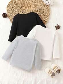 Baby Girls Casual Round Neck Long Sleeve Printed Tops, Spring/Autumn - Multicolor - View 2