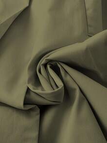 Chiquease 1 件女士纯色时尚优雅休闲办公长款风衣，春秋季 - 軍綠色 - 查看 4