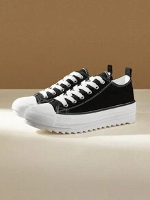 CUCCOO EASI 女士时尚百搭厚底休闲运动鞋 女士运动鞋 - 黑色 - 查看 6