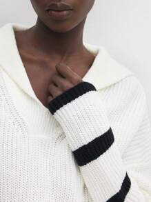 BizChic Sudadera con capucha blanca, moda para mujer, ropa de oficina, jersey para primavera y verano - Blanco y Negro - Ver 4