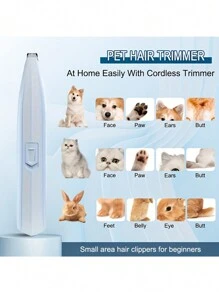 PETSIN 1 件猫/狗爱好者礼物和狗/猫妈妈爱美容电动剪毛器，方便快捷修剪脚毛