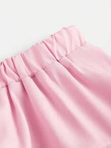 SHEIN 2pcs/Set Girls Fluffy Pompom Knitted Top & Puff Tulle Skirt Outfit, Cute Princess Dress Two-Piece Set For Teens - Pink - View 5