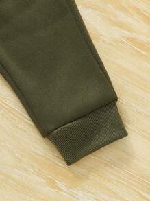 SHEIN 3 件装男童休闲运动街头保暖加厚图案印花下装，适合户外、秋冬季