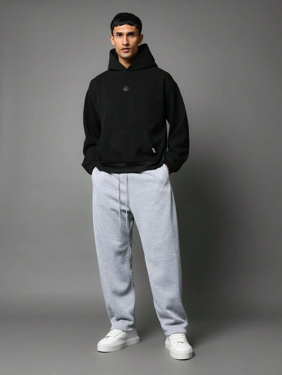 SUMWON Minimalist Essential Hoodie Pullover Fleece Winter Fall Sweatshirt Casual Loungewear Athleisure Urban Style Comfort Street Wear Hip-Hop Everyday Basic Classic - Black - View 1