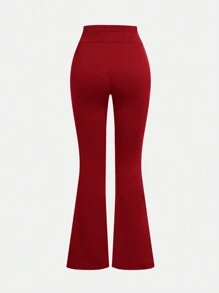 Bộ 2 quần ống loe thường ngày cho bé gái tuổi teen, quần ống loe cạp cao, đen và đỏ, bộ sưu tập thu đông 2024 - Nhiều màu - Xem 7