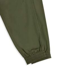 Manfinity Homme Men's Solid Color Multi-Pocket Casual Cargo Pants, Daily Wear