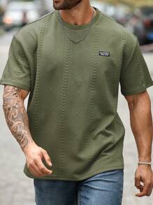 Manfinity CasualCool 大码男士纯色圆领短袖休闲 T 恤