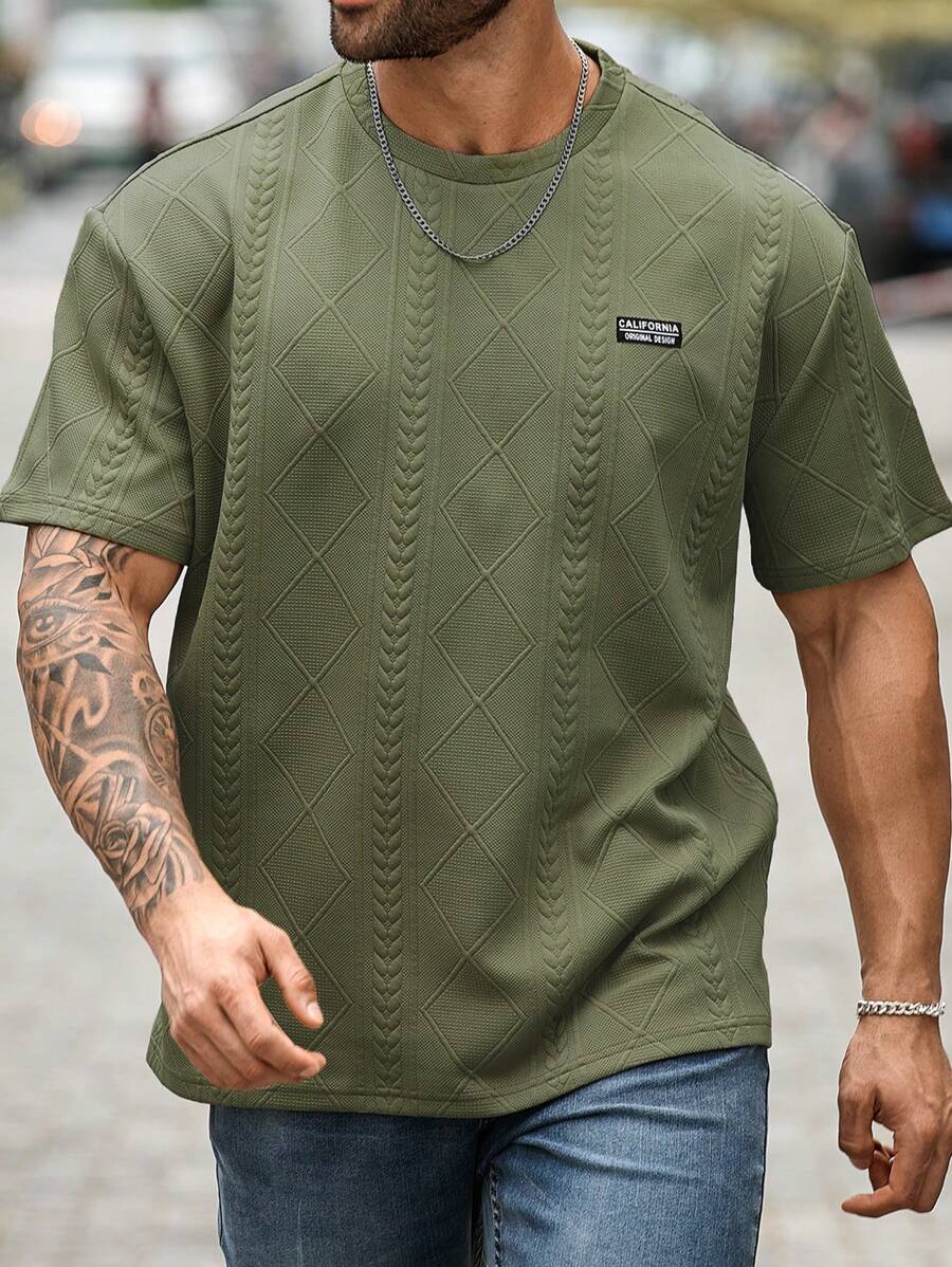 Manfinity CasualCool 大码男士纯色圆领短袖休闲 T 恤