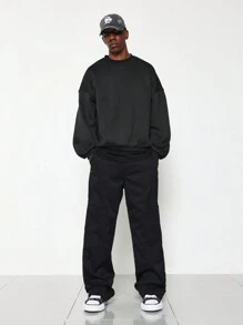 SUMWON 宽松工装裤 - 黑色 - 查看 2