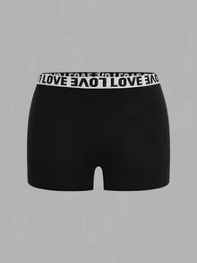 SHEIN Bộ 4 áo ngực không gọng có đệm trang trí chữ cái đơn giản và thoải mái cho bé gái tuổi teen kèm quần lót mềm mại - Đen và trắng - Xem 14