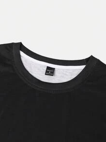 Manfinity Homme 男士圆领短袖渐变色简约 T 恤，休闲日常穿着 - 彩色 - 查看 7