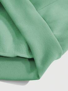 PAVTROS Manfinity Streetrush Men's Casual Letter Print Zip-Up Hoodie Sweatshirt For Everyday Wear, Autumn - Mint Green - View 5