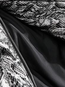 Manfinity VCAY Men's Winter Snake Skin Printed Zip-Up Padded Coat - Silver - View 5