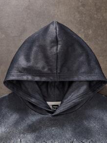 Manfinity VCAY Sudadera con capucha de manga larga con estampado digital grande para hombre