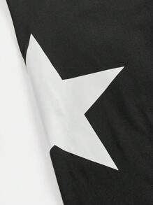 SHEIN Lunivi Set de 2 piezas de niña preadolescente con sudadera de punto y pantalones acampanados, con patrón bordado de estrellas, estilo informal y de Y2K, para otoño/invierno/primavera