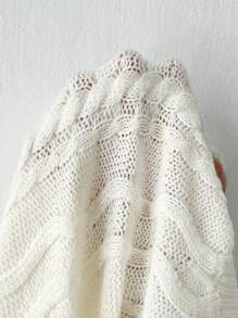 Flirla Débardeur casual à épaules dénudées d'un seul ton et court cardigan pour automne - Blanc - Voir 5