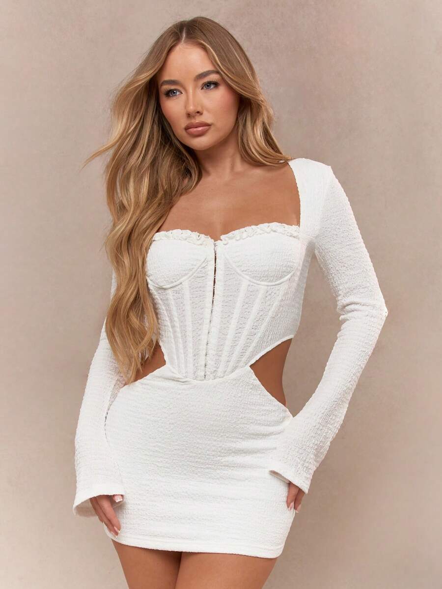 sequin mesh dress retroféte Women's Mischa Sequin Dress - White