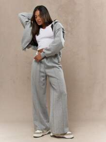 MISSGUIDED Athletic Wide Leg Sweatpants Drawstring Waist Lounge Pants Workout Fitness Athletic Casual Winter Loungewear Studio Gym - Multicolor - View 5