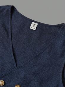 3pcs/Set Kids/Tween Boys College Style Uniform Vest, Solid Color Lapel Long Sleeve Shirt With Necktie, And Straight Solid Color Pants, Gentleman Suit Set - Multicolor - View 6