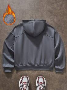 Manfinity VCAY sweat-shirt à capuche ample et décontracté doublé de thermique pour hommes, automne/hiver