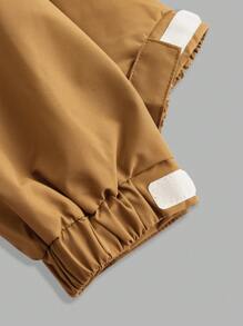 SHEIN Outdoor Urban 连帽拉链抽绳纯色长袖运动夹克冬季女式上衣