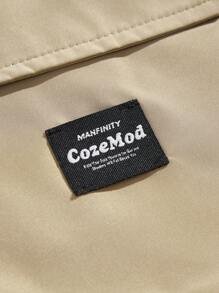 EASEVO 大码男式编织防水无袖休闲前开背心适合徒步旅行和户外运动 - 卡其色 - 查看 3