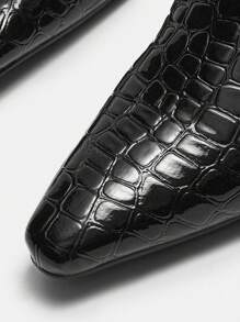 CUCCOO BIZCHIC 时尚基本款舒适通勤性感黑色石纹纯色细高跟及膝靴，适合圣诞节和新年假期氛围秋冬