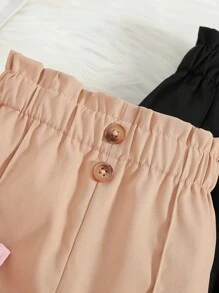 SHEIN Vintaside Kids Baby Girls' 3pcs Plain Color Casual Pants Set, Suitable For Outdoor, Spring/Autumn - Multicolor - View 5