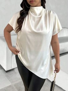 Celure Camisa casual minimalista de manga corta y talla grande, para uso diario