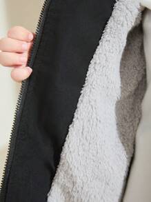 SHEIN 年輕男孩適用休閒寬鬆長款編制外套