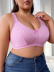 Áo ngực không gọng thoải mái cỡ lớn, 1 chiếc - Hồng - Xem 1