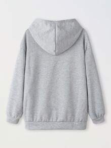 SHEIN Explorewe Moletom com capuz estilo Academia de Lettering Impresso para Adolescentes