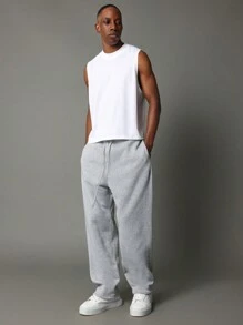 SUMWON Sleeveless Cotton Tank Top Casual Crew Neck Summer Beach Vacation Athletic Training Loose Fit Loungewear Muscle Shirt Everyday Essential Sportswear - White - View 4