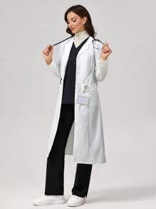 TaskEZ Puff Sleeve Lab Coat/Overcoat - White - View 3