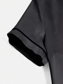 2 件套青少年女孩休闲优雅格子短袖衬衫和裤子套装