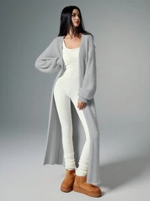 Poéselle 女士休闲纯色落肩宽松开衫秋冬季