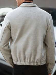 Manfinity Homme Men Casual Button Front Loose Overcoat For Autumn - Grey - View 2