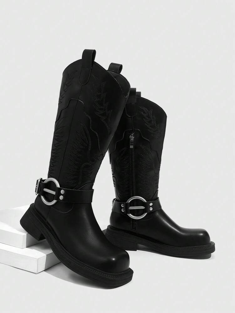 CUCCOO GRLICON Women's Over-The-Knee Boots, Y2K Style, Punk Rock, Biker, Cool Girl, Suitable For Halloween, Christmas, Party Occasions