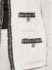 SHEIN Clasi 女式撞色条纹黑白夹克