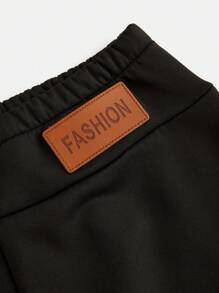 Tjocka termofodrade leggings för tween tjejer, grundläggande termiska varma leggings, höst/vinter - Svart - Visa 3