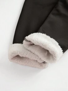 Tjocka termofodrade leggings för tween tjejer, grundläggande termiska varma leggings, höst/vinter - Svart - Visa 5