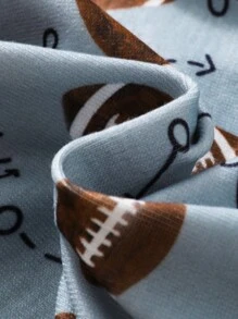 2 件装男婴足球全身印花长袖上衣和紧身裤贴身睡衣套装 - 彩色 - 查看 4