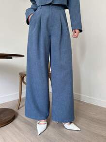 DAZY 女士两件套：圆领长袖短款外套和阔腿裤，秋季服装，返校季休闲套装