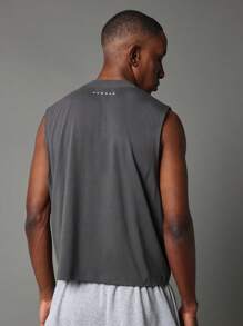 SUMWON Sleeveless Crew Neck Tank Top Comfortable Daily Wear Athletic Muscle Shirt Casual Summer Workout Top Versatile Basic Essential Workout Gym Top For Men - Dark Grey - View 2