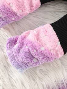 女婴冬季夹克新款时尚休闲可爱风格彩色拼接保暖服装 - 粉色 - 查看 5