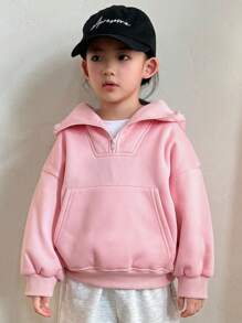Dazy Kids Young Girl Plain Sweatshirt For Fall Hoodie - Pink - View 5