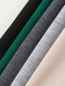 SHEIN Playful Pals 男童 5 件套休闲纯色松紧腰罗纹下摆运动裤 - 彩色 - 查看 6