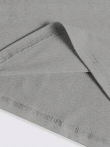 SHEIN LUNE 万圣节卡通字母图案印花长袖 T 恤 - 淺灰色 - 查看 6